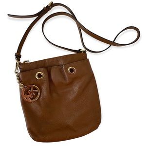 Michael Kors Brown Gold Crossbody bag Purse